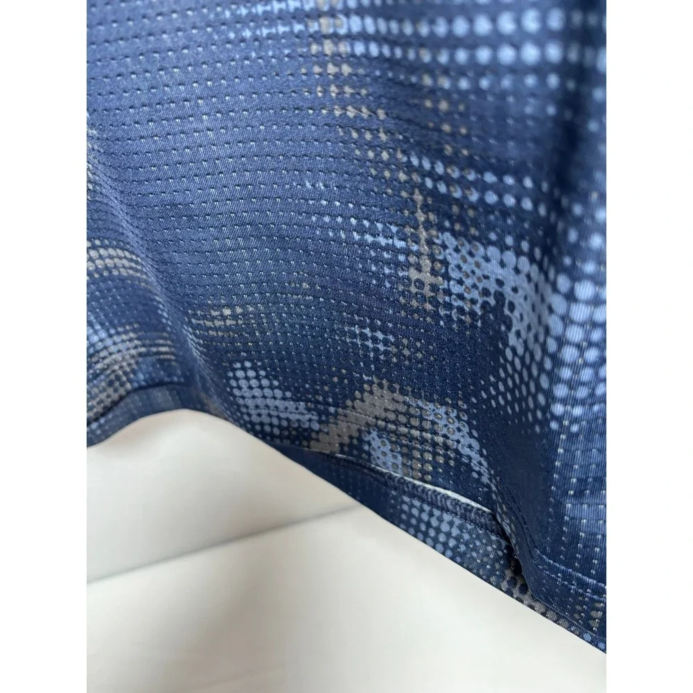 Adidas Mens Blue Grey Abstract Camo Print Performance Golf Polo Shirt 2XL JN9074